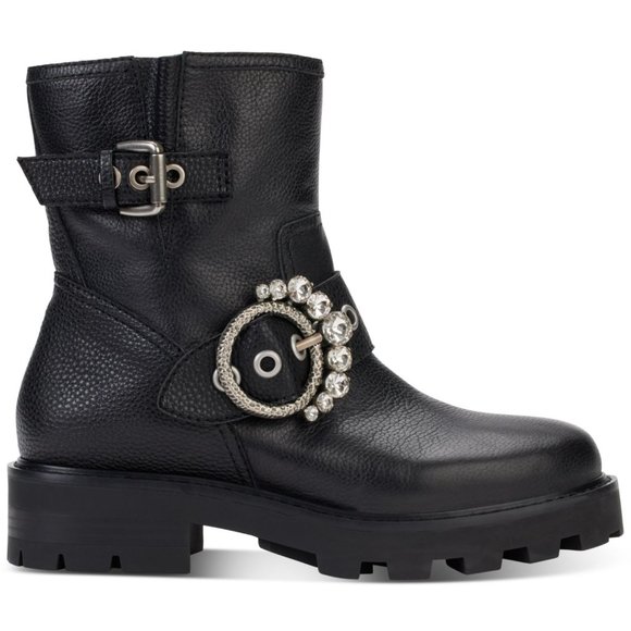 Authentic Karl Lagerfeld Black Moto Boots 6 - Picture 1 of 5